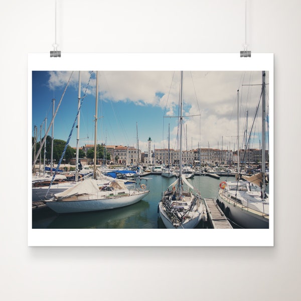 La Rochelle photograph, France wall art, travel photography, French architecture print, boat photograph, La Rochelle harbor print