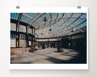 Wemyss Bay photograph, train station print, railway station architecture print, Scotland photograph, gifts for him, travel photography