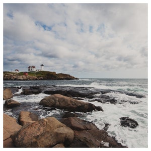 Cape Neddick Lighthouse print, Maine photograph, Nubble Lighthouse photograph, York print, Maine Coast print, New England decor image 2