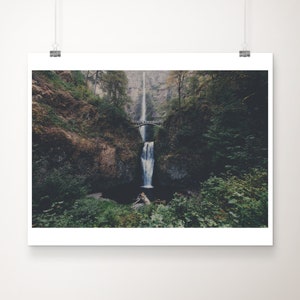 Multnomah Falls photograph, Oregon print, Oregon waterfalls print, Pacific Northwest decor, mountains print