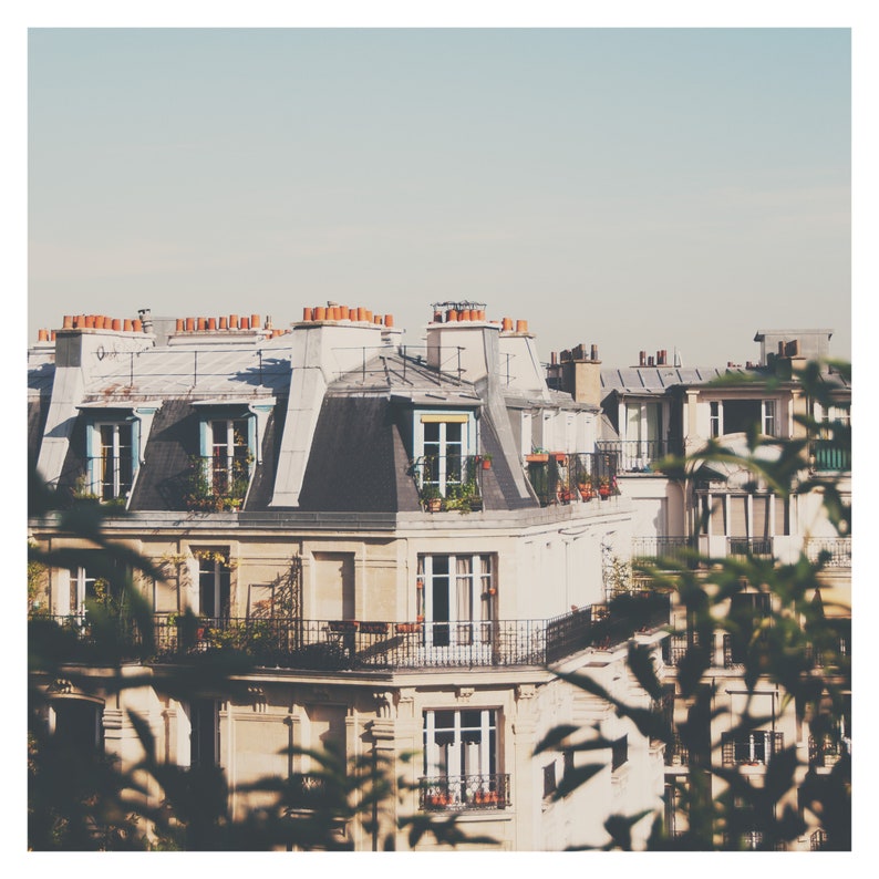 Paris photography, Paris rooftops print, Parisian apartment wall art, Paris travel print image 2