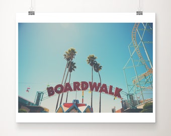 Santa Cruz boardwalk photograph, California print, beach photography, travel photography, wanderlust art