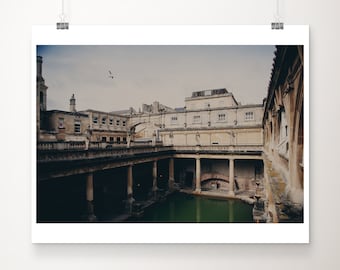 Bath photograph, Roman baths print, Somerset photograph, Bath travel print, Roman architecture print, Bath wall art, English decor