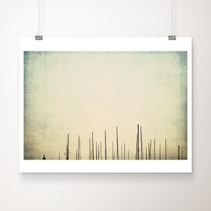 Sailboat Mast Photograph: Abstract Green Nautical Print