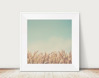 Golden Wheat Field Print: Rustic Farmhouse Wall Art