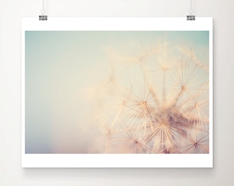 Dandelion Seed Macro Photograph: Ombre Pastel Botanical Print