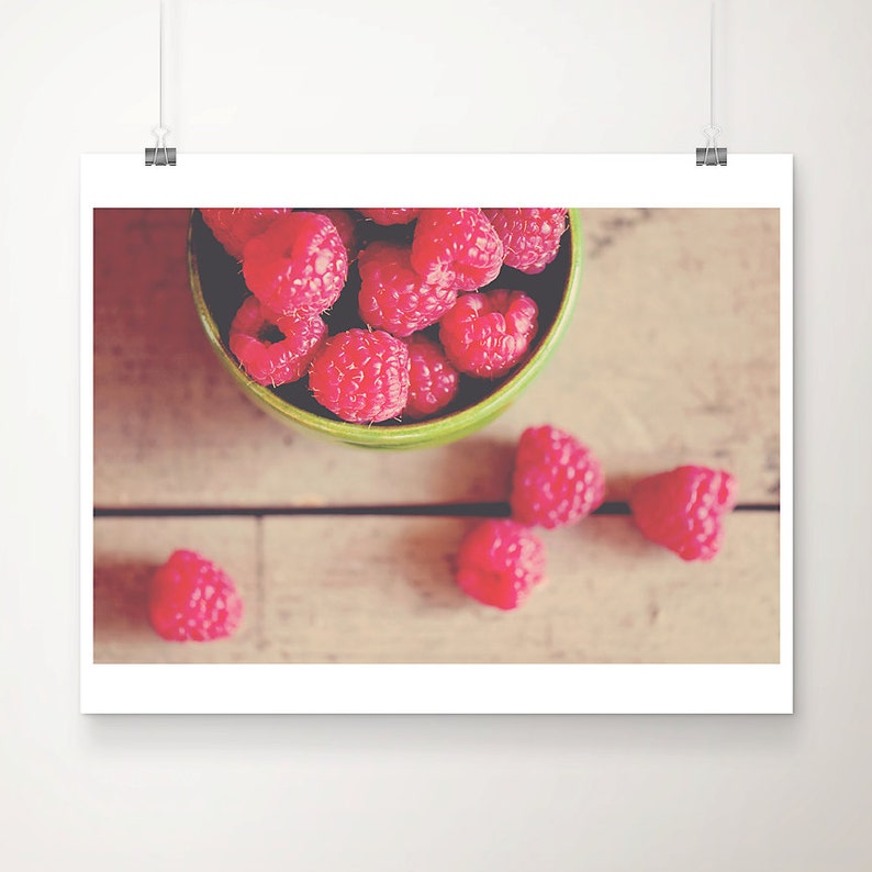 Himbeere Fotografie, Food Druck, Küchen Wandkunst, fuchsia pink Dekor Bild 1