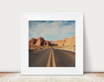 Valley of Fire road photograph, Nevada photograph, Nevada state park print, red rock print, wilderness print, adventure art