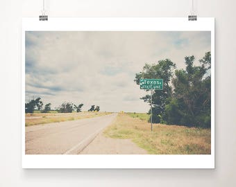 Texas photograph, Route 66 print, travel wall art, Road Trip print, Texas decor, Texas state line print, rural decay, Americana decay