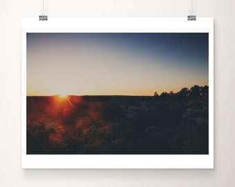 midwest decor, mountains print, sunset photograph, Shawnee National Forest print, Garden of the Gods print, adventure art