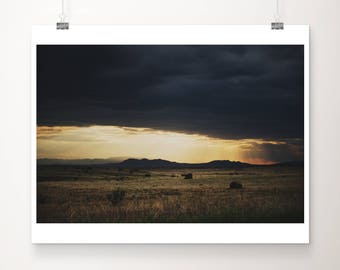 New Mexico print, storm photograph, landscape photograph, southwest decor, mountains photograph