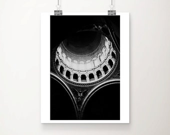 Sacré-Cœur photograph, black and white Paris photograph, Montmartre print, Paris cathedral print, Paris architecture print