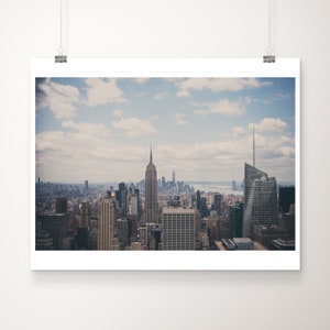 NYC Skyline Photograph: Manhattan Rooftops, Empire State Building Art Print
