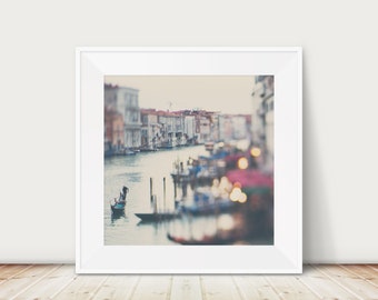 Venice photograph, square Venice print, Venice decor, Grand Canal print, Venice gondola photograph, travel photography