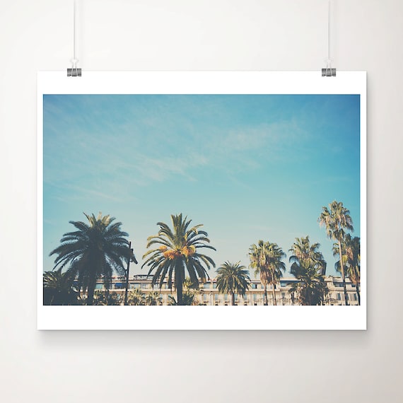 Nice France Print: Palm Trees, Mediterranean Decor