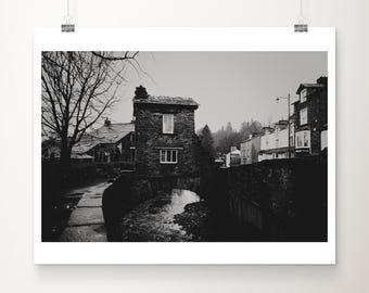 Fotografía de Ambleside Bridge House: Fotografía en blanco y negro del Distrito de los Lagos