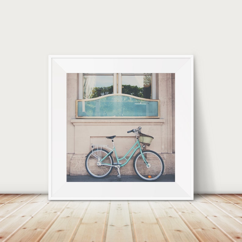 Paris Mint Green Bicycle Photograph Paris Decor Paris Travel Etsy