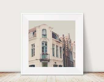 Bruges photograph, mint door print, Belgium architecture photography, travel photography, ice cream shop wall art