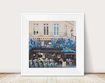 Paris Cafe Print: Pastel Architecture Photography, Parisian Decor