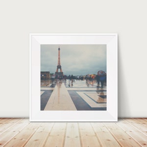 Paris photography, Paris art prints, Eiffel Tower photograph, Paris in the rain print, Paris travel print, Paris decor, Trocadero print