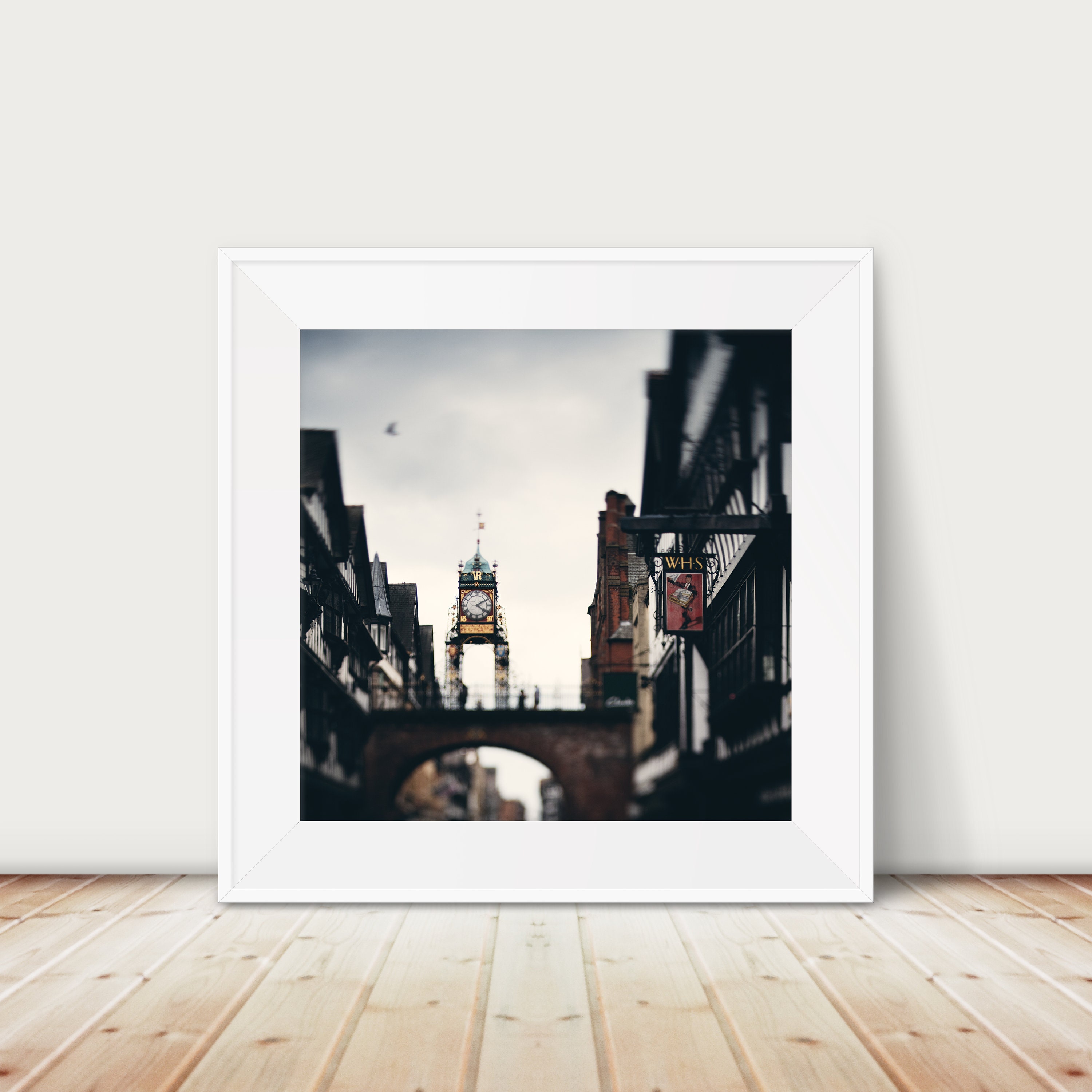 Chester photograph, English decor, Chester City Walls print, Chester Eastgate Clock print, Roman City Wall art, Chester travel print