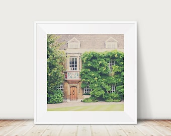 Cambridge photograph, Christs College print, oak door photograph, Cambridge University print, Masters Lodge photograph, English decor