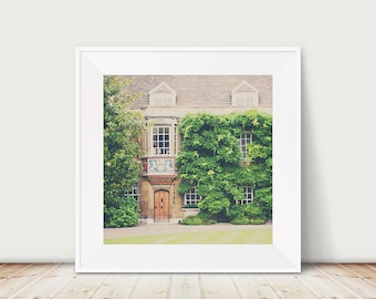 Cambridge door photograph, Christs College print, English architecture print, Cambridge university wall art