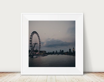 London print, Westminster bridge photograph, London sunset print, Big Ben wall art, London eye print, London travel print, London photograph