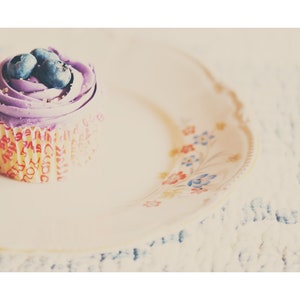 cupcake photograph, food wall art, kitchen decor, bakery decor, still life photograph, feminine decor image 2