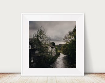 Grasmere photograph, Lake District travel print, North West England print, mountains print, rural England print, English decor