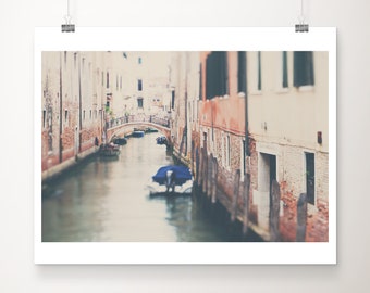 SALE Venice photograph, canal bridge print, Venice canal print, Italian decor, Italy photograph, boat photograph, discounted Venice decor