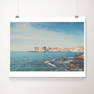 Foto oude stad Dubrovnik, print Adriatische Oceaan, kunst aan de muur Kroatië, foto Dubrovnik, reisfoto Kroatië, print Kroatië, print Dubrovnik
