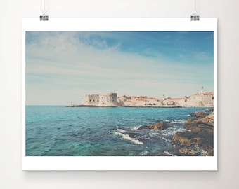 Dubrovnik old town photograph, Adriatic Ocean print, Croatia wall art