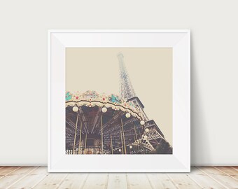 Carrouselafdruk Eiffeltoren: lentefoto Parijs (12 x 12)