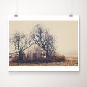 SALE abandoned barn photograph, rural Illinois print, midwest decor, dark art, rustic decor