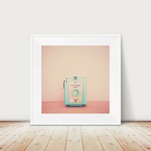 vintage blue camera photograph, retro camera print, minimalist decor, nursery wall art