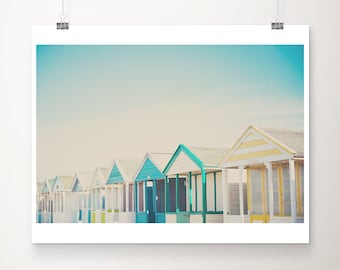 English beach hut photograph, beach print, seaside print, nursery decor, Southwold photograph, Suffolk coastline print
