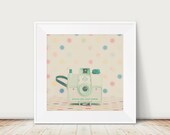 SALE girl scout camera photograph, vintage camera print, retro decor, hipster style, mint green decor, nursery wall art