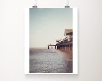 SALE ocean photograph, pier photograph, Southwold photograph, seaside print, coastal print, Southwold pier print, discounted 8x10 print