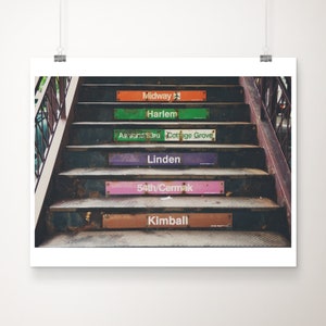Chicago L Train photography, downtown Chicago print, Midwest decor, Chicago photograph, Chicago L Train print, Illinois travel print