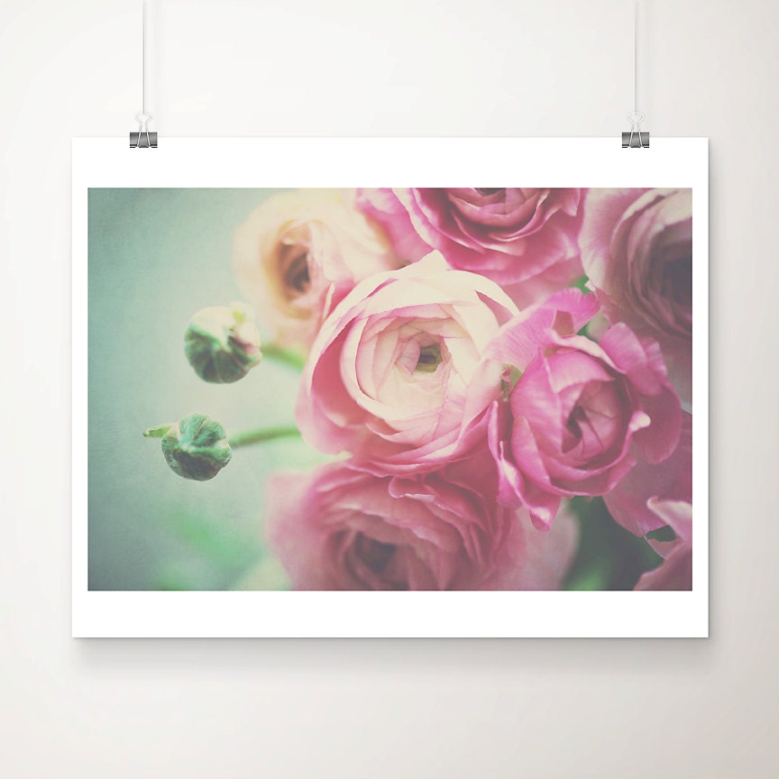 Pink Ranunculus Photograph Pink Flower Print Bouquet - Etsy