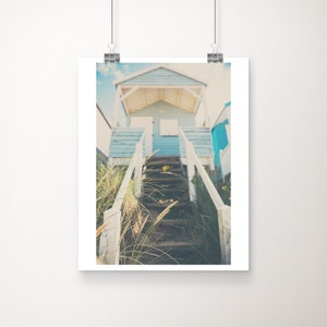 beach photography, English beach hut print, Wells Next The Sea wall art, ocean photograph, travel photography, beach hut print