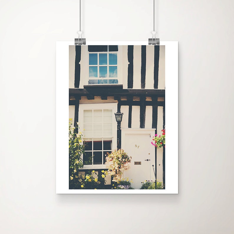 English architecture print, Lavenham photograph, english decor, Tudor house wall art, travel photography image 1