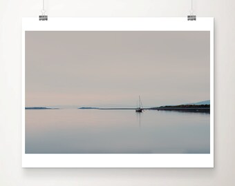 Loch Etive photograph, sunset photograph, sail boat print, wilderness print, nautical decor, Europe travel print, wanderlust art