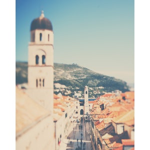Dubrovnik photograph, Dubrovnik rooftops print, travel photography, Croatia photograph, church photograph, vertical Dubrovnik print image 2