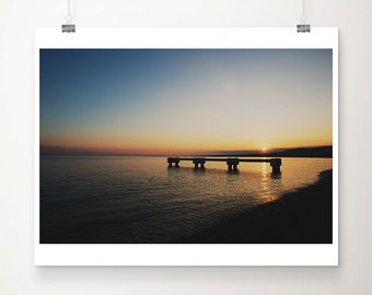 Nice sunset photograph, beach print, ocean photography, mediterranean decor, Provence photograph, sunset Nice print