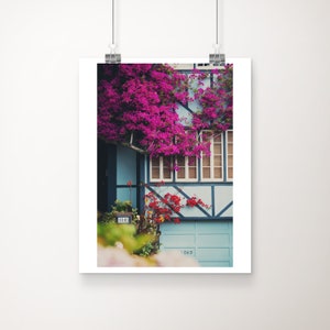 Pink Bougainvillea Lombard Street Print: San Francisco Photograph