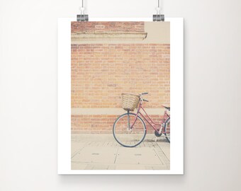 Red Bicycle Cambridge Print, Travel Photography (8x10 Print)