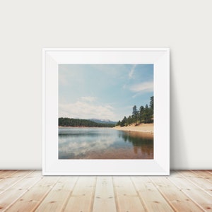 Colorado photograph, North Catamount Reservoir print, Colorado lake print, mountains photograph, mountain lake reflections, Pikes Peak print