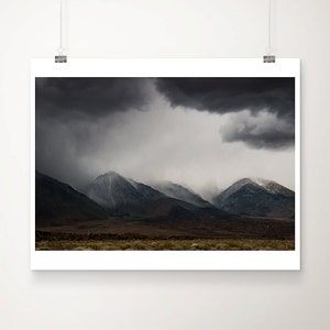 California mountains photography, Sierra Nevadas print, storm clouds art, dark photography, large wall art